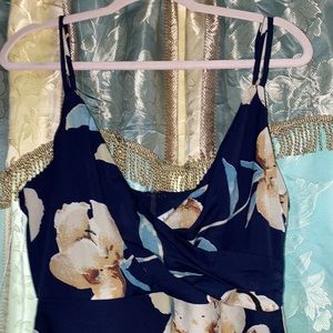 Navy blue midi dress